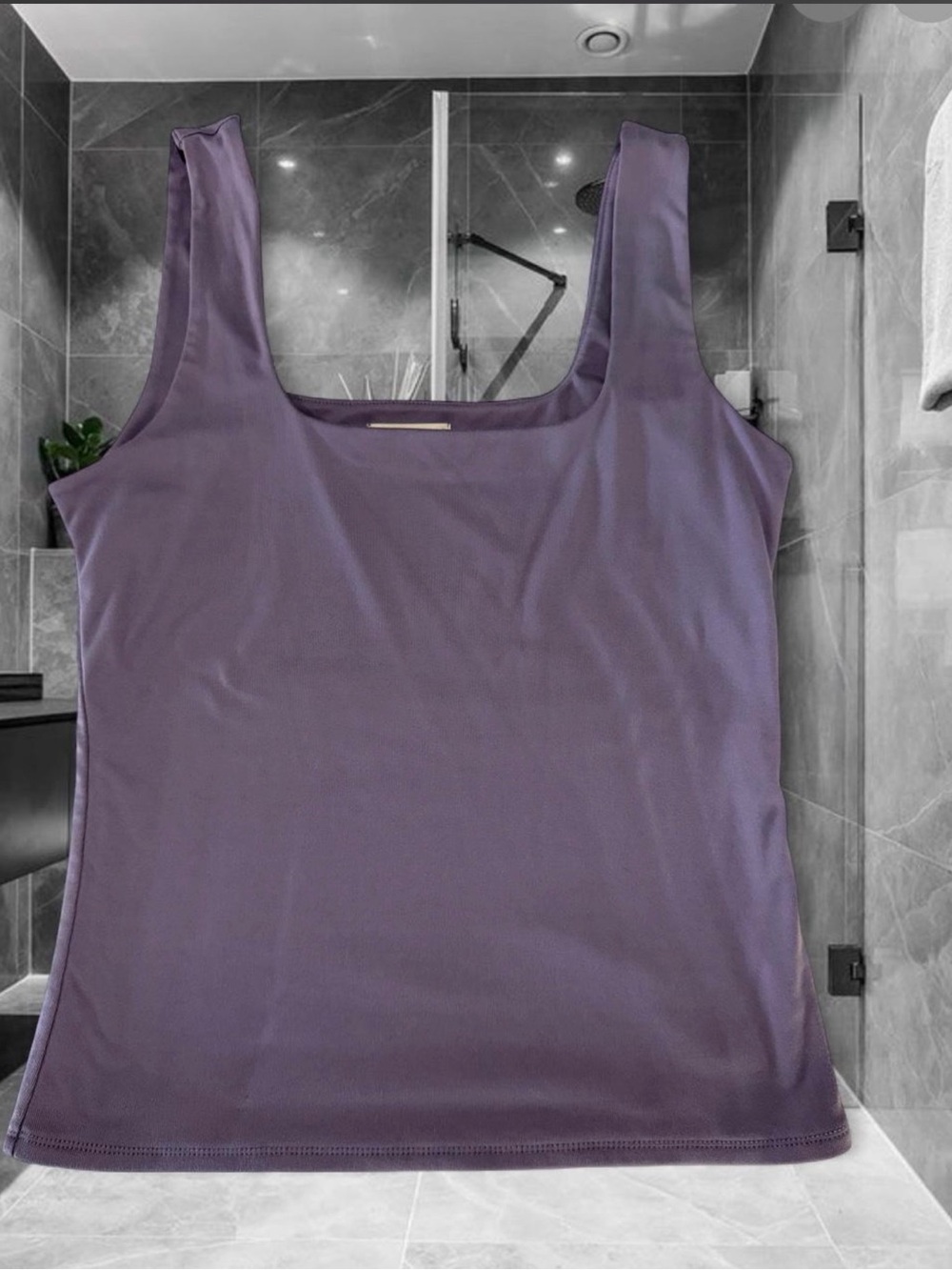 Frankee & Skylarr Sleek Square Neck Tank Top in Lavender Purple Sz L